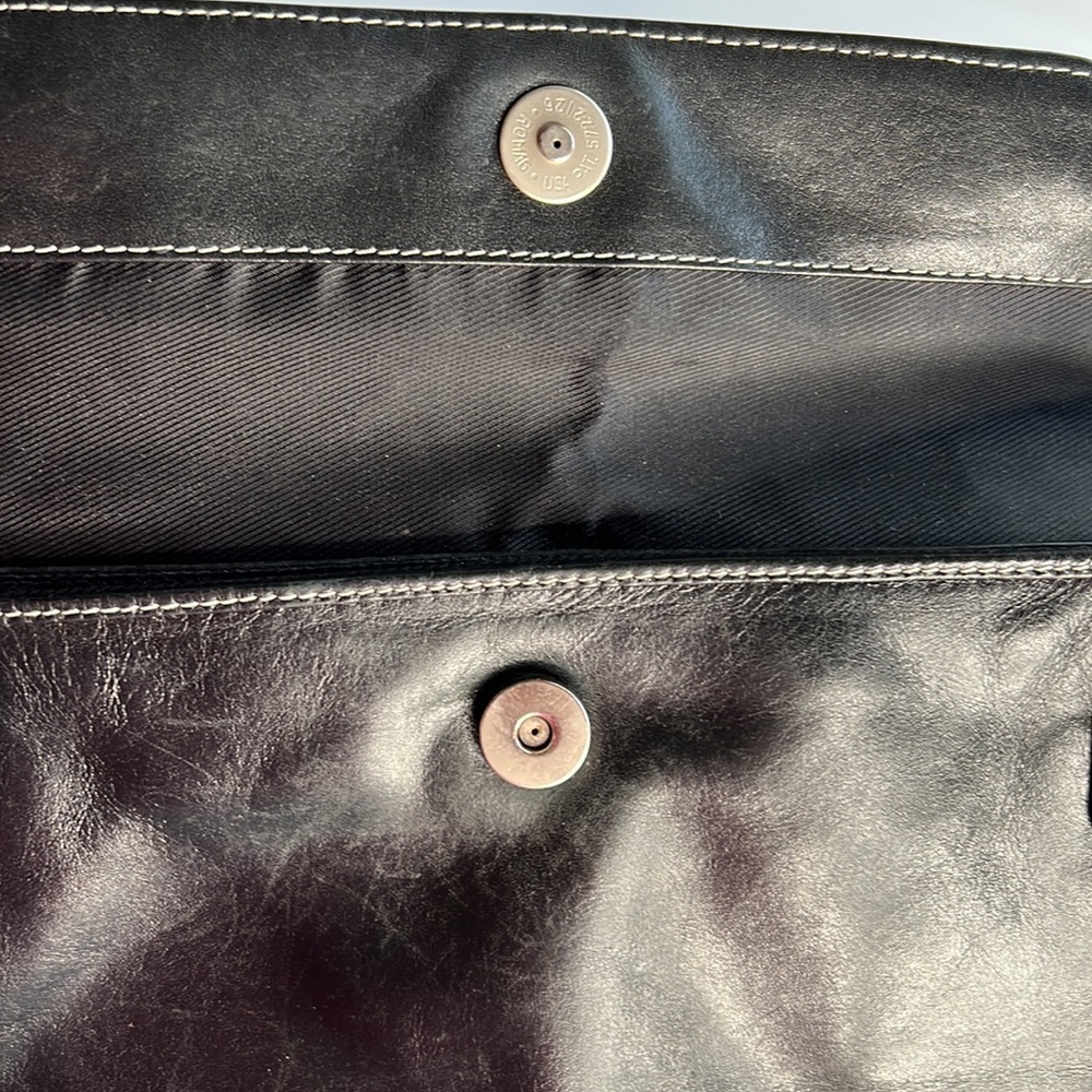 The Sak Elliott Lucca Black Leather Shoulder Bag Stitching Classic Purse - Picture 9 of 11